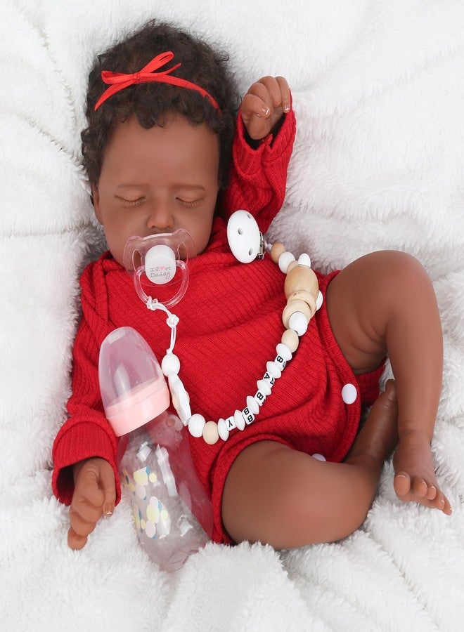 CHAREX Realistic 18 Inch Reborn Baby Doll - African American Sleeping Newborn Handcrafted Lifelike Black Skin Perfect for Kids Aged 3 and Up with Accessories - Image 1